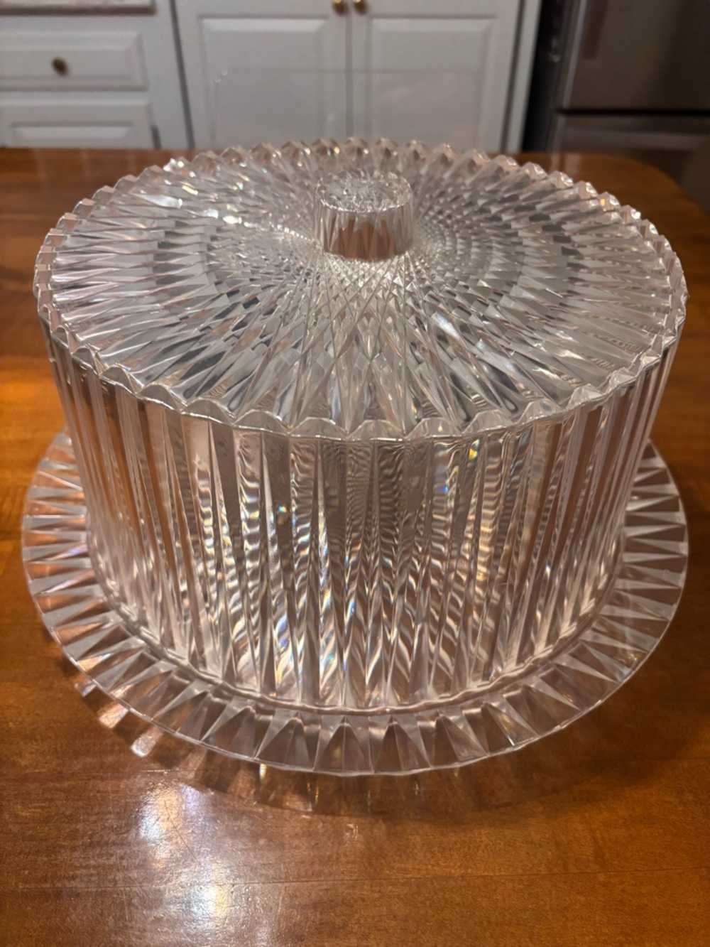 Vintage Acrylic Lucite Cake Stand Dome Plate Lid Cover 1950s